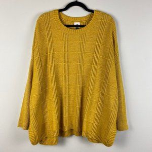 CABI Stitch Mix Oversized Pullover Sweater Mustard Yellow - M Medium 4039